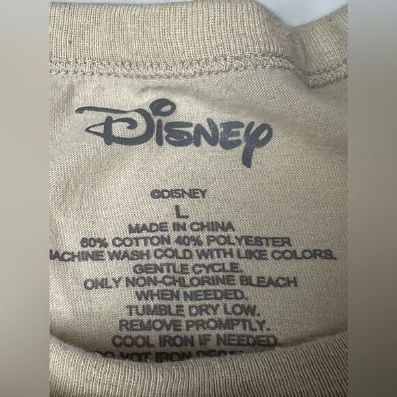 RARE DISNEY WOMEN'S TINKERBELL SHORT SLEEVE CREW NECK T-SHIRT TAN Size L - Picture 4 of 10